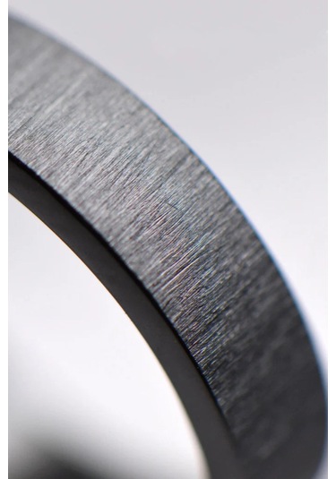 4mm Mat Fırçalanmış Düz Kadın Erkek Çelik Yüzük Alyans Cl45 Siyah