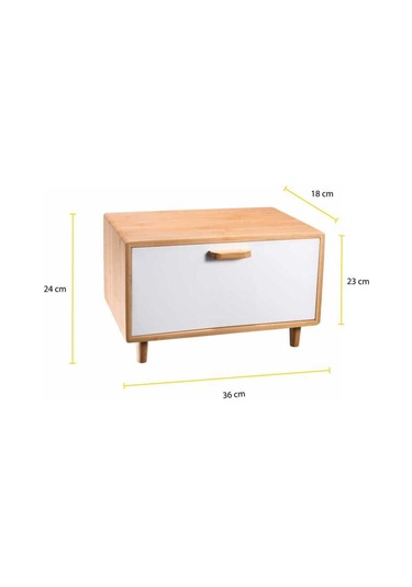 Karina Metal Kapaklı Bambu Lüks Ekmek Kutusu Ekmeklik Dikdörtgen - Siyah Siyah