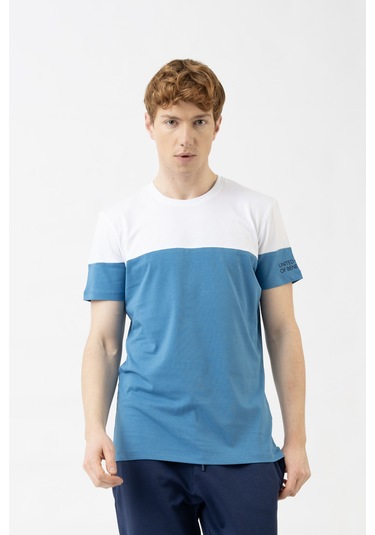 United Colors Of Benetton Erkek Tshirt Bnt-m21131 Mavi