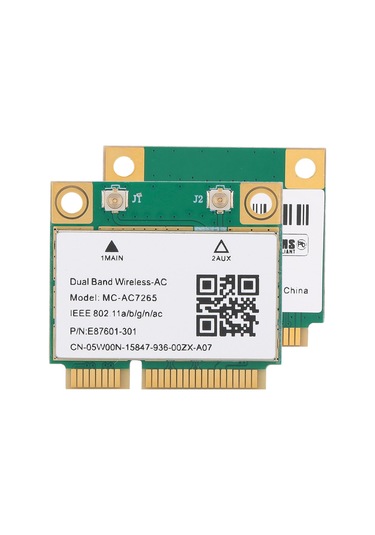 Hombey Intel 7265ac Çipli Mini Pcı-e Kablosuz Ağ Kartı, 1200mbps 2.4/5g Çift Bant, Bluetooth 4.2, 802.11ac Desteği