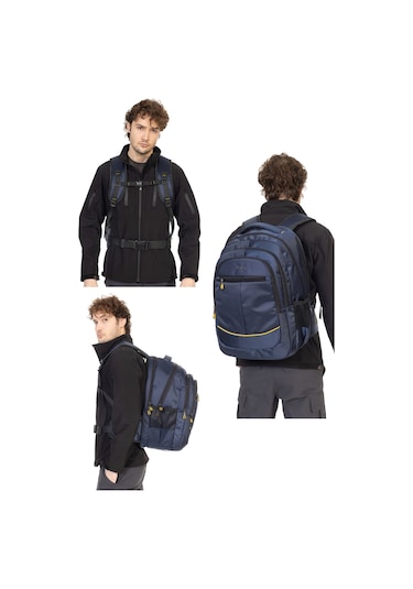 Dada 09 17,3 inç Lacivert Laptop Sırt Çantası 60 Litre Usb Typc-E Aparat Darbe Emici Koruma