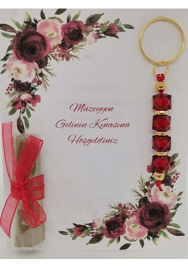 50 Adet Kişiye Özel Tasarım Dağıtmalık Hediyelik Kına Ve Anahtarlık Seti