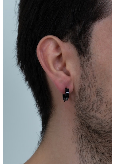 Çivili Geçmeli Unisex Erkek Kadın Çelik Küpe 3 MM 3 Renk Mse3