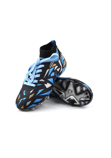 Papuç Sepeti Dgn-2303 Erkek Çocuk Çoraplı Krampon Spor Ayakkabı Mavi