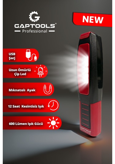 Şarjlı Led Fener Gplf02 Kırmızı