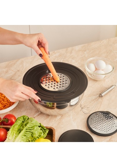 Karaca Karıştır-pişir-sakla 18 Parça Servis Gereçli Çelik Tencere Seti Gümüş