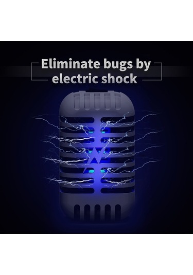 Ulzyvf Mini Ev Sinek Öldürücü Lamba, Elektrikli Sinek Raketi, Sessiz Çalışma Böcek Tuzak Lambası Beyaz Beyaz