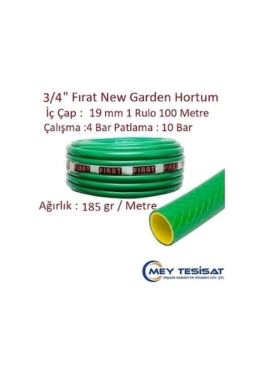 Fırat New Garden Bahçe Hortumu 3-4" ( 19 Mm ) 100 Metre