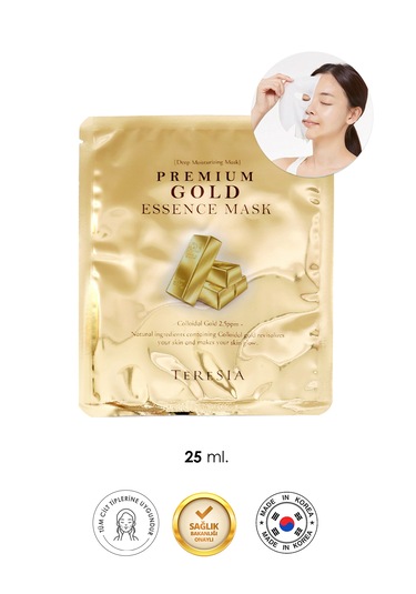 Teresia Premium Gold Mask Altın Özlü Yoğun Nem & Aydınlatıcı Kağıt Maske
