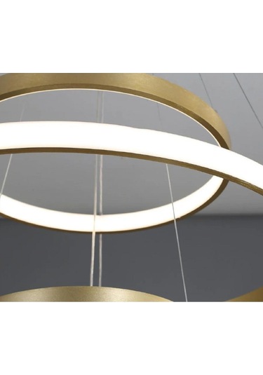 Gold / Platform / 60-50-30 Cm / 3 Renk Işık / Sarkıt Avize / 3 Yı Gold Sarı