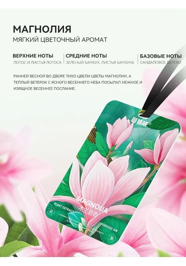 Reedark Güneş Vizörü Koltuk Kokusu - Magnolia Doğal Aroma Tabletı Pamuk Malzeme, Alkolsüz, 1 Adet