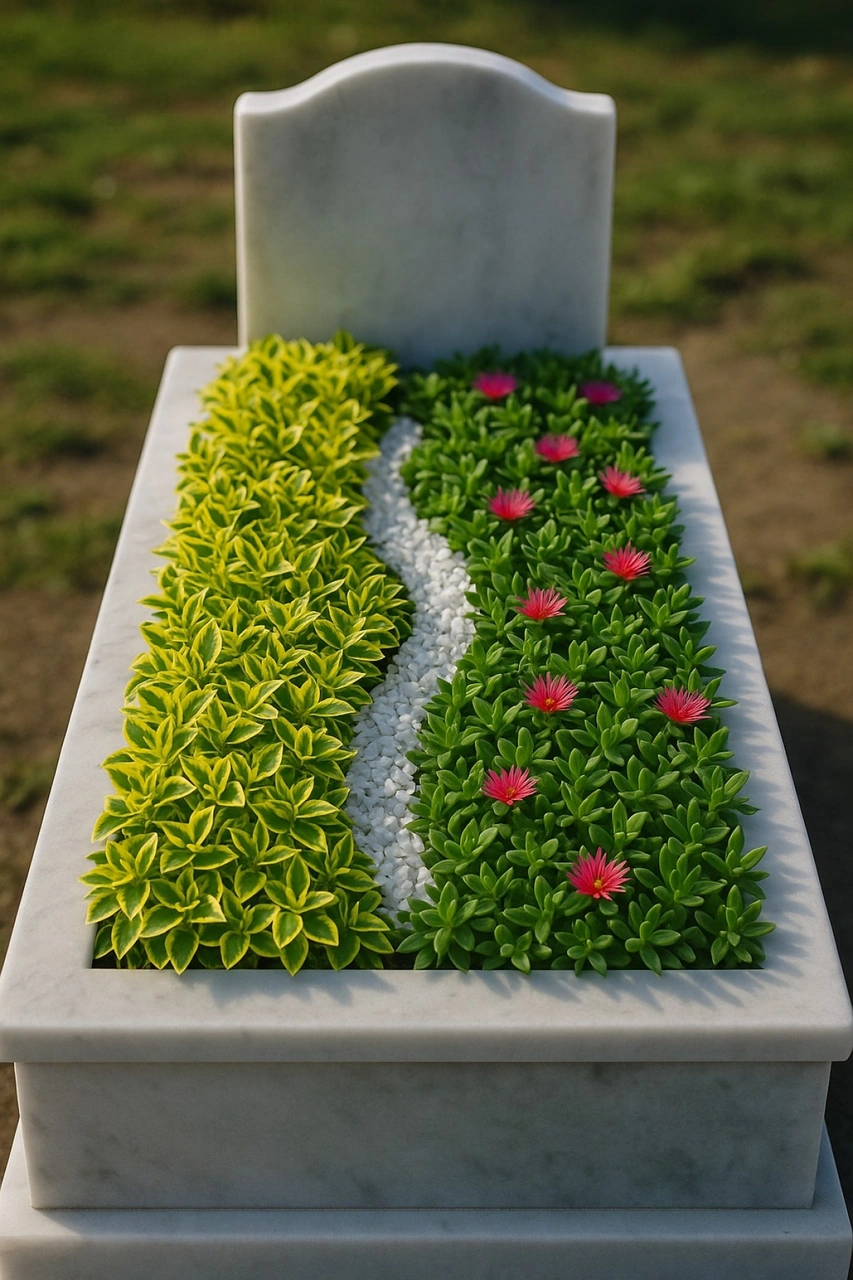 Mezar - Kabir Bitki Seti - 60 Adet 2 Çeşit Kalıcı Bitki Sarı Gol