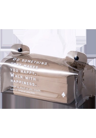 Beyaz-şeffaf Pvc Doku Kutusu Katlanabilirpeçete Tutucu Basit Çentik Tasarımı Su Geçirmez Çok Fonksiyonlu Saklama Kutusu Doku Kutusu Ev Dekor