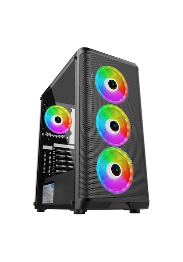 Gametech Wolf 4 x120 MM Rainbow Fanlı Oyuncu Bilgisayar Kasası