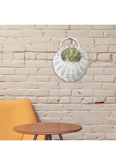 Suntek Magideal Hasır Asılı Çiçek Sepeti Duvar Ekici Çim Yard Beyaz