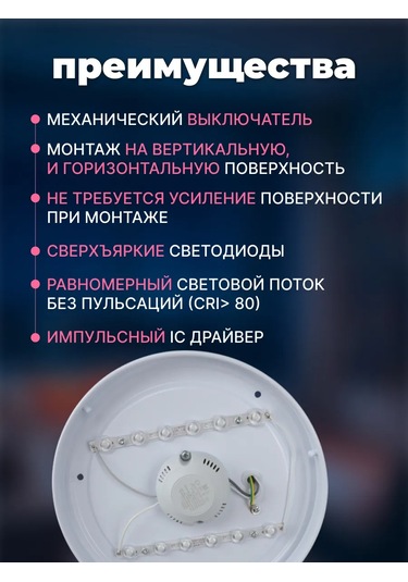 General Lighting Systems Beyaz Led'li Tavan Avizesi, Yuvarlak Loft Tarzı 440780144 Beyaz