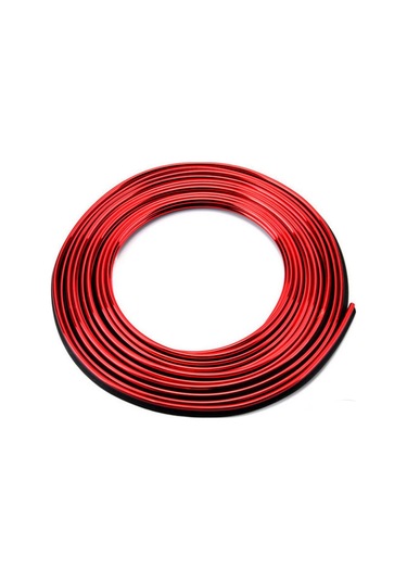 Trim Fitil Kırmızı Yeni Nesil Araç Içi Ip Şerit Balık Sırtı Nikelajlı 5 Metre