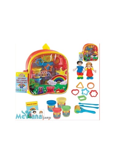 Sırt Çantalı Oyun Hamuru Seti Kalıplı Oyun Hamuru Art Craft