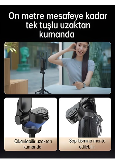 Magsafe Mıknatıslı 41.5 Cm 360 Ayarlanabilir Bluetooth Alüminyum Telefon Tripod Android İos