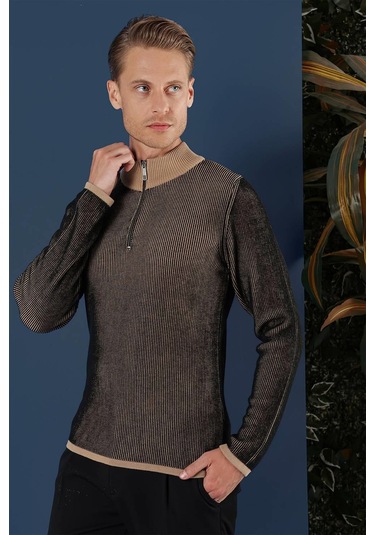 Tr 859 Slim Fit Camel Klasik Triko CAMEL