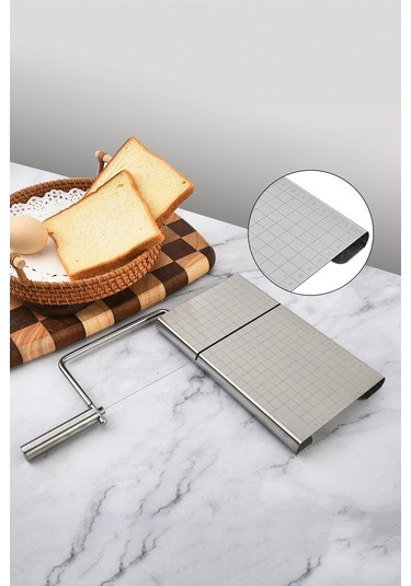 Komple Çelik 5 Yedek Bıçaklı Çok Amaçlı Peynir Salam Kek Pasta Dilimleyici Mt104 Gri