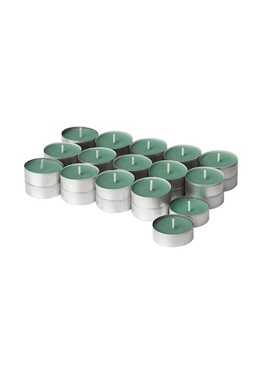 Kokulu Tealight Mum, Açık Yeşil, 3.5 Saat, Çimen Acı Kahverengi