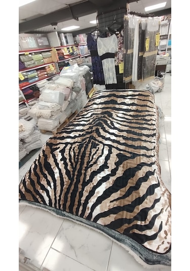 Aksu Safari Çift Kişilik Battaniye 200x240 -leopar Kahve Siyah Kahve