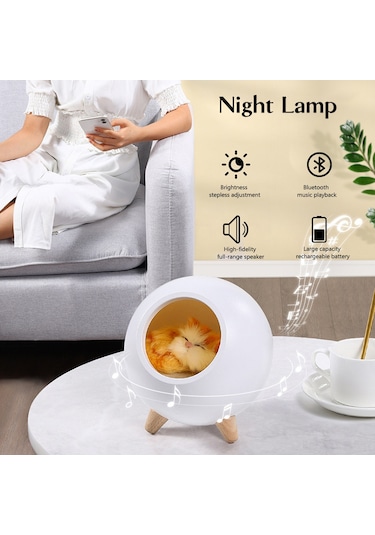 Shineyee Şarj Edilebilir Evcil Hayvan Lambası - Yatak Başı Aydınlatma, Göz Koruma, Usb Şarj, 3 Renk Seçenekli Yeşil