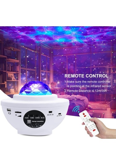Uzaktan Kumandalı Led Starlight Projektör-beyaz Beyaz