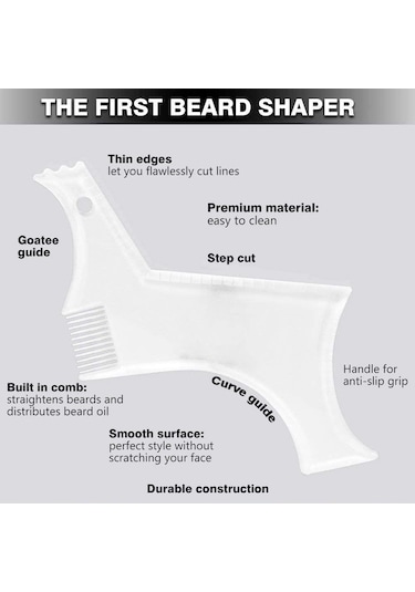 Erkekler Sakal Şekillendirici Şablon Erkekler İçin Sakal Tarağı Hafif Ve Esnek Hepsi Bir Arada Araç Sakal Şekillendirme Aracına Uyuyor