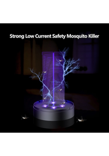 Xindoker Ev İçin Usb Şarjlı Led Elektrikli Sinek Öldürücü, Pürplü Işık Dalgalarıyla Yüksek Tutma Verimi, Avrupa Stili Çiçek Sepeti Desenli Siyah