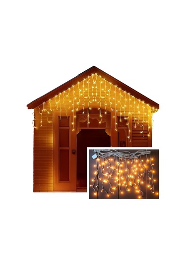 Upway 8 Modlu Saçaklı 96 Led - Ev Balkon Bahçe Parti Sınıf Dekoratif Aydınlatma Sarı