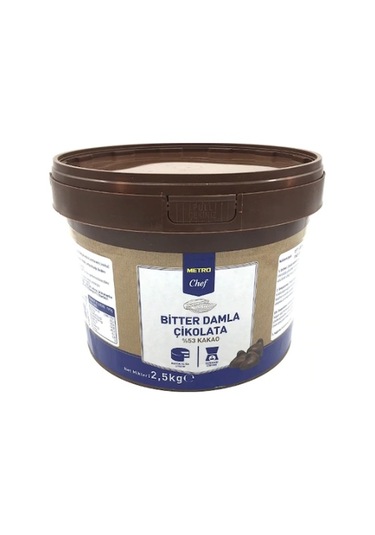 Metro Chef Bitter Damla Çikolata 2500 G
