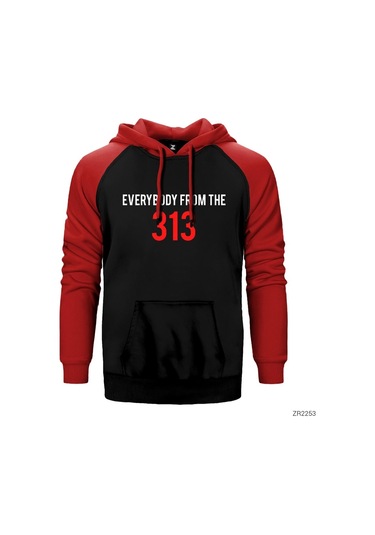 Eminem Everybody From The 313 Kırmızı Reglan Sweatshirt Kırmızı