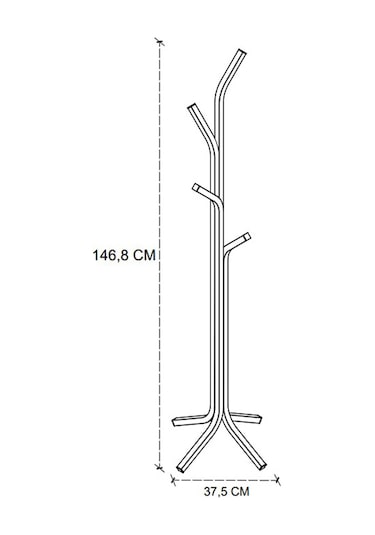 Bofigo Metal Elbise Askılığı Portmanto Askılık Siyah