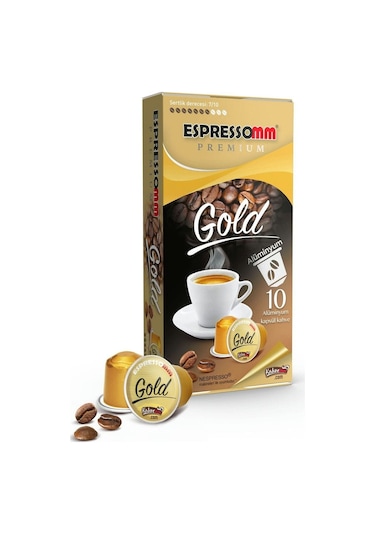 Espressomm® Premium Gold Alüminyum Kapsül Kahve (50 Adet) - Nespr