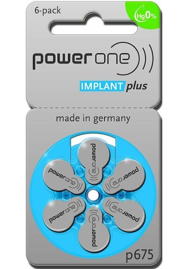 Powerone Implant Plus 675 Numara İşitme Cihazı Pili 6 x 10'lu