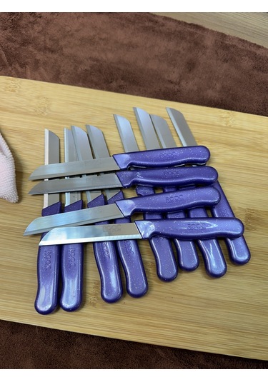 Kapris 12 Adet Meyve Bıçağı Seti Alman Model Mor Slr01 Mor