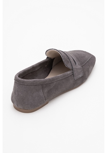 Luvishoes Luvi Shoes Morne Füme Süet Hakiki Deri Kadın Loafer Ayakkabı Füme