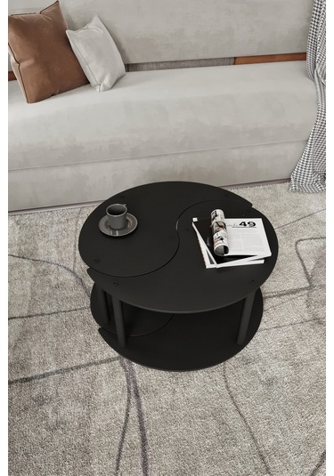 Yin Yang Unıty Serenıty Orta Sehpa 2 Li Siyah 70 Cm Siyah