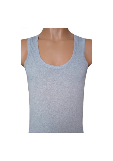 12 Li Paket Nazar Yıldız Erkek Penye Atlet Renk Seçenekli Gri