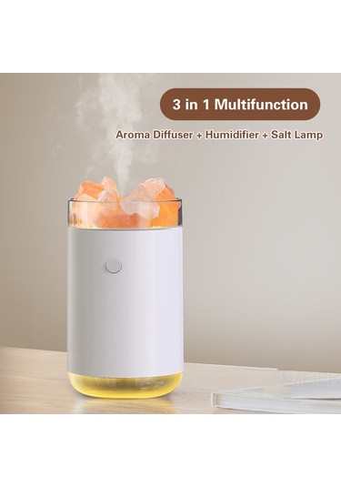 Skycity Pembe Usb Tuz Lambalı Nemlendirici, Renkli Işık Ve Aromaterapi Fonksiyonlu Yatak Odası Gece Lambası