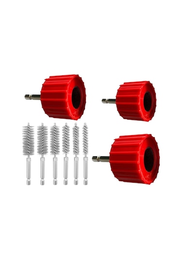 Xurunkeji Metal Boru Temizleyici, Matkap Bağlantılı Boru Temizleyici, Bakır Boru Aletleri, Boru Temizleme Alet Seti, 3'lü Boru Temizleyici Seti