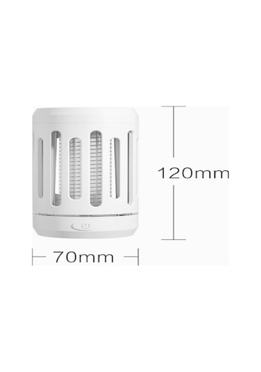 Tenfowee Usb Şarjlı Dışarı/içeri Kullanım Uv Işıklı Elektrikli Kovucu+el Feneri 2'li Fonksiyonlu Beyaz Kovucu Lambası