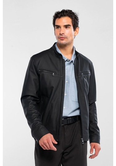 Tamer Tanca Erkek Hakiki Deri Siyah Deri Mont 571 Smr 768 Erk Dr Mont Sk25/26 Sıyah Tafta Siyah Siyah