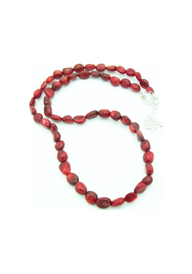 Stoneage Jewellery Kadın Kolye Kırmızı  Mercan Gümüş - Sedef