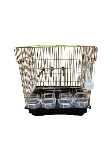 Kanarya Kafes Dört Yemlikli Sarı 39x29x42cm