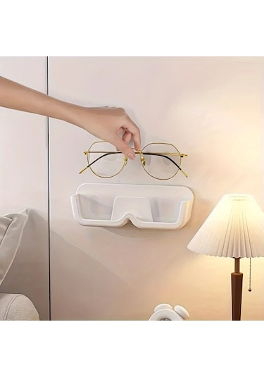 Dashanshop Duvar Tipi Akrilik Gözlük Saklama Kutusu 1 Adet Delme İşlemi Gerekmez Şeffaf Tasarım Şeffaf
