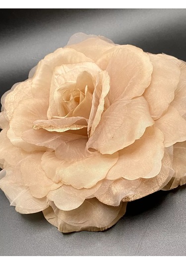 Amely Rid Büyük Ve İri Kumaş Gül Rengi Broş Tokası 175051154 Bej