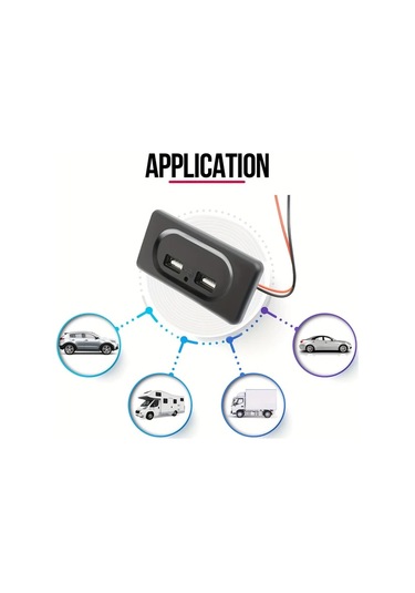 Xuweiwei Krom Çift Usb Portlu Hızlı Şarj 12v Priz Motor Araç Karavan İçin